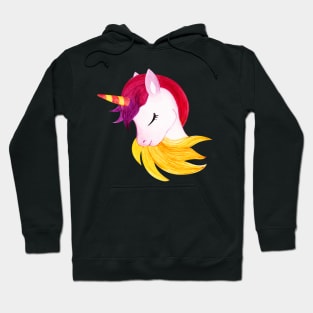 Unicorn , watercolor painting Hoodie